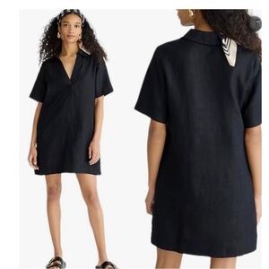 J.Crew black linen popover dress XS